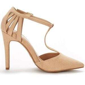 Dream Pairs Beige Cutout Heels